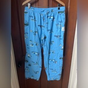 Life is Good men's large blue print pajama pants